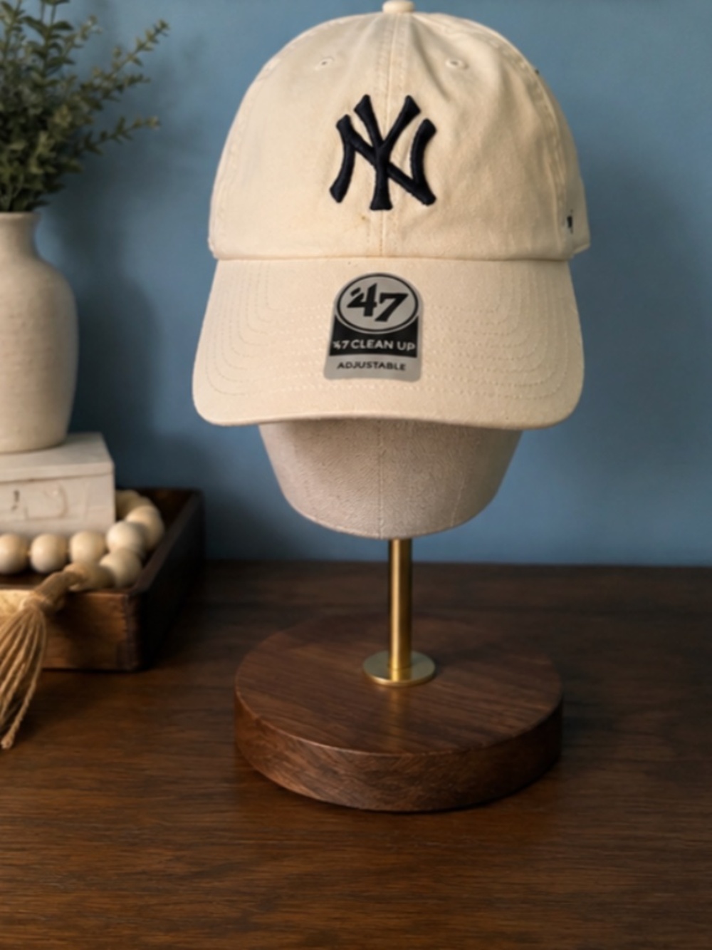 '47 New York Yankees Clean Up Adjustable Hat Ivory Navy NWT